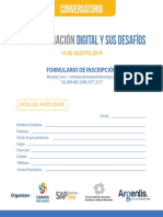 Ficha de inscripción Transformación digital y sus desafios