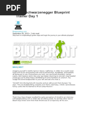 Arnold Schwarzenegger Blueprint Trainer Day 1 Arnold Schwarzenegger Hobbies