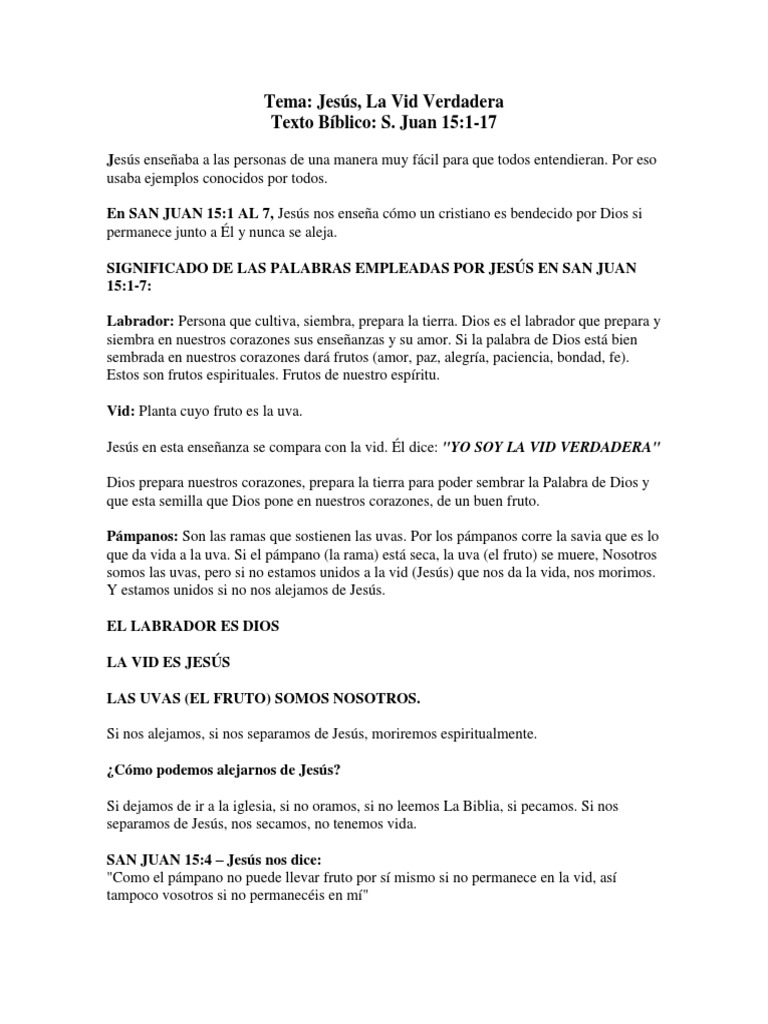 Yo Soy La Vid Verdadera | PDF | Vitis | Jesús