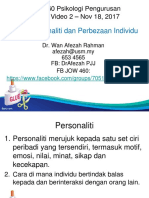 Personaliti dan Perbezaan Individu