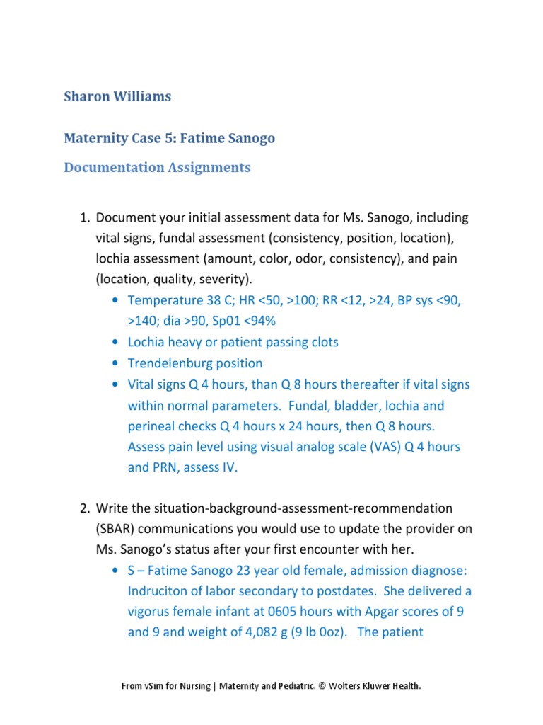 Fatime Sanogo Concept Map Case Study Fatime Sango Dicument | Pdf | Childbirth | Health Care