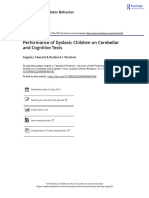 Performance of Dyslexic Children on Cerebellar and Cognitive Tests