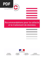 Recommandations pour la collecte et traitement de donnees
