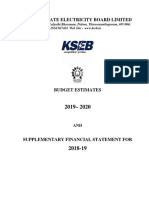 KSEBL Budget Estimates and Financial Statement