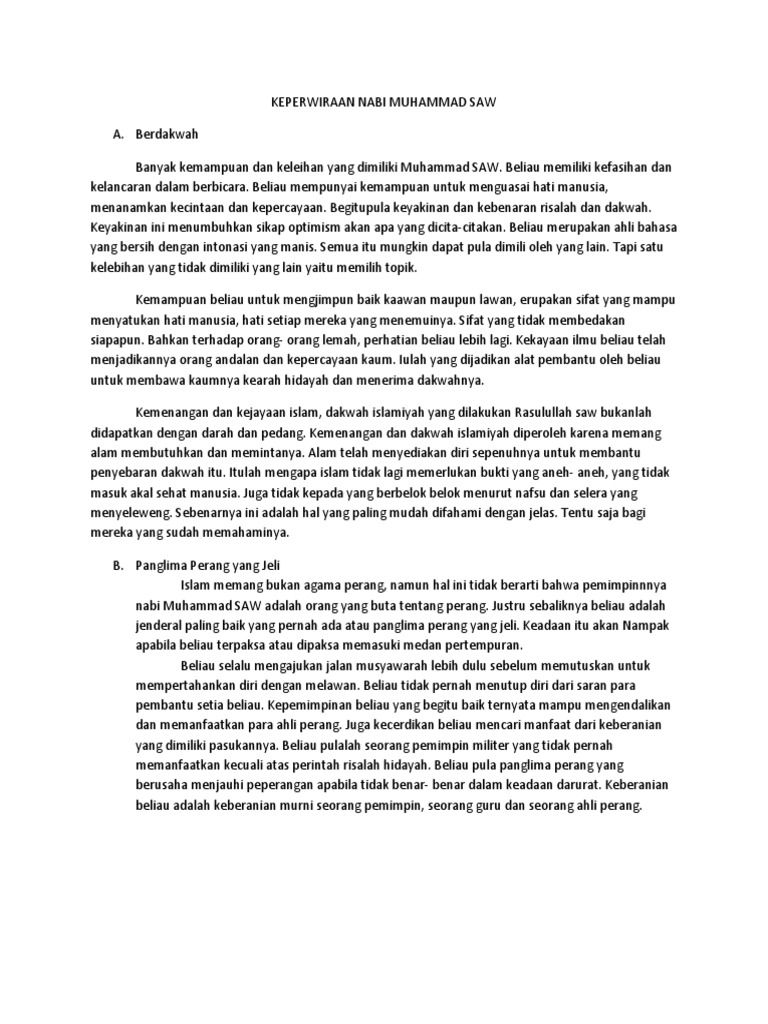 Keperwiraan Nabi Muhammad Saw Pdf