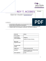 CV Template - Application Form G