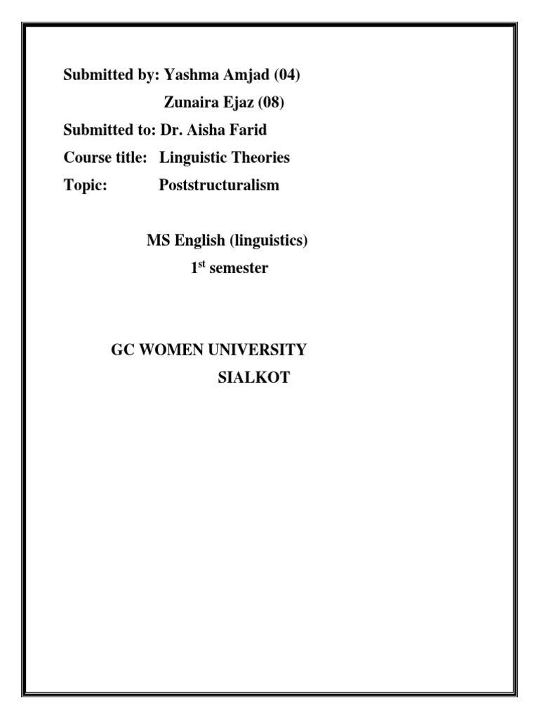 Post Structuralism Theory