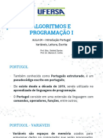 Aula 02 - Variáveis, Leitura, Escrita Portugol PDF