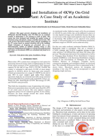 Designing and Installation of 4KWp On-Grid Solar PV Plant A Case Study of An Academic Institute