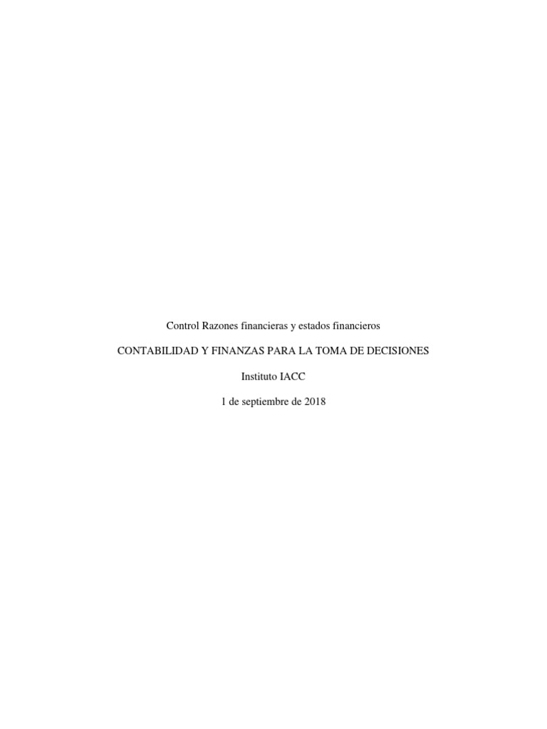 Contabilidad para La Toma de Decisiones Control 8 | PDF | Rentabilidad ...