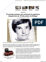 El Mensaje Anónimo Que Resolvería La Misteriosa Desaparición de 'El Niño Pintor de Málaga'