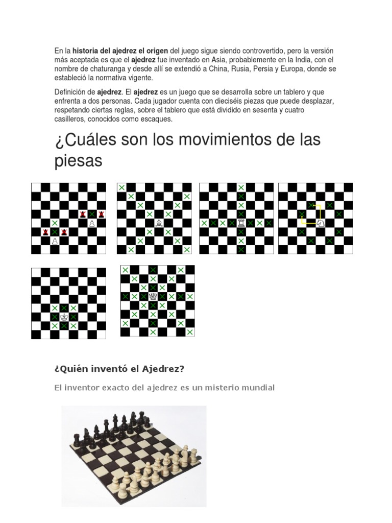 Concepto de Ajedrez - Historia, tablero, reglas y piezas