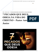 7 PECADOS QUE DEUS ODEIA NA VIDA DO CRISTÃO - Pastor Antonio Junior - Instituto Teológico Gamaliel PDF