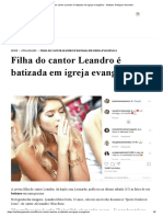 Filha Do Cantor Leandro É Batizada em Igreja Evangélica - Instituto Teológico Gamaliel PDF