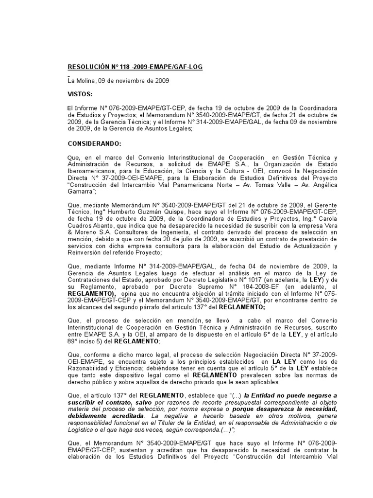 Ci-37-2009-Oei - Emape-Contrato U Orden de Compra o de Servicio | PDF ...