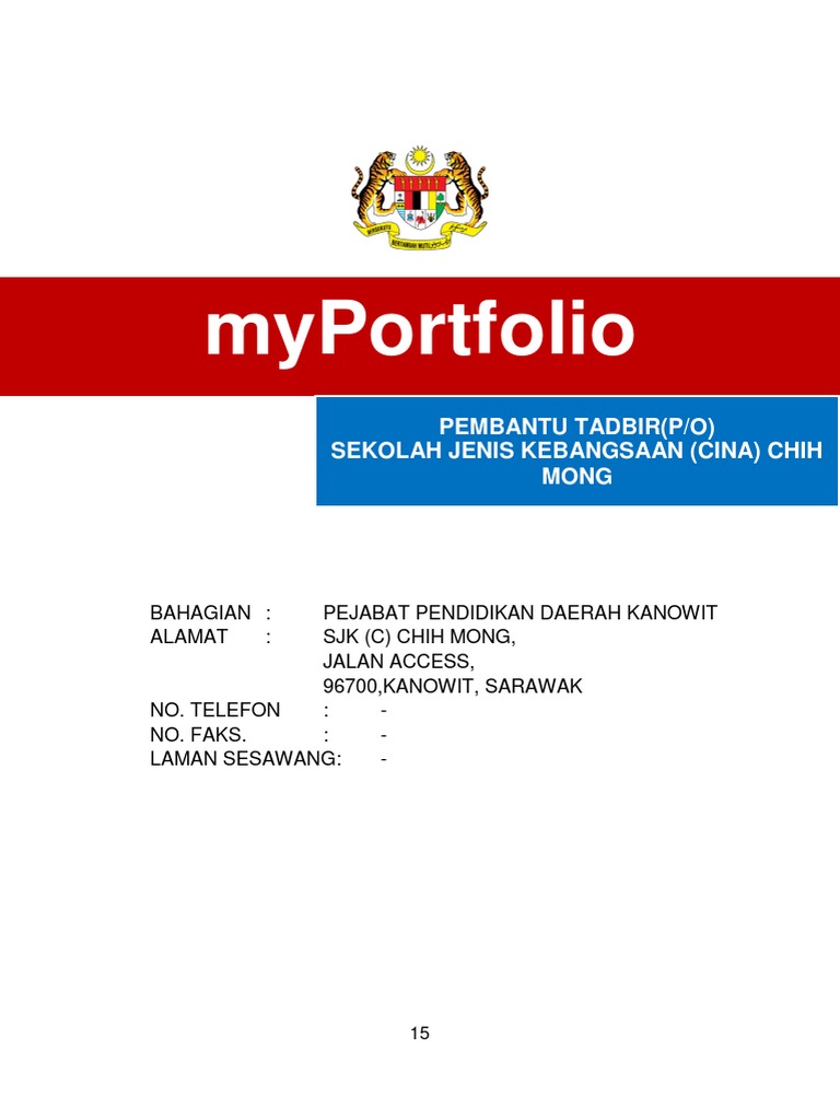 Myportfolio Pembantu Tadbir Sjkc Chih Mong Pdf