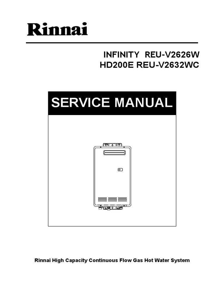 Rinnai 26e Service Manual PDF | PDF | Water Heating | Fuse (Electrical)