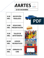 Agenda Visual Martes Escuela de Verano