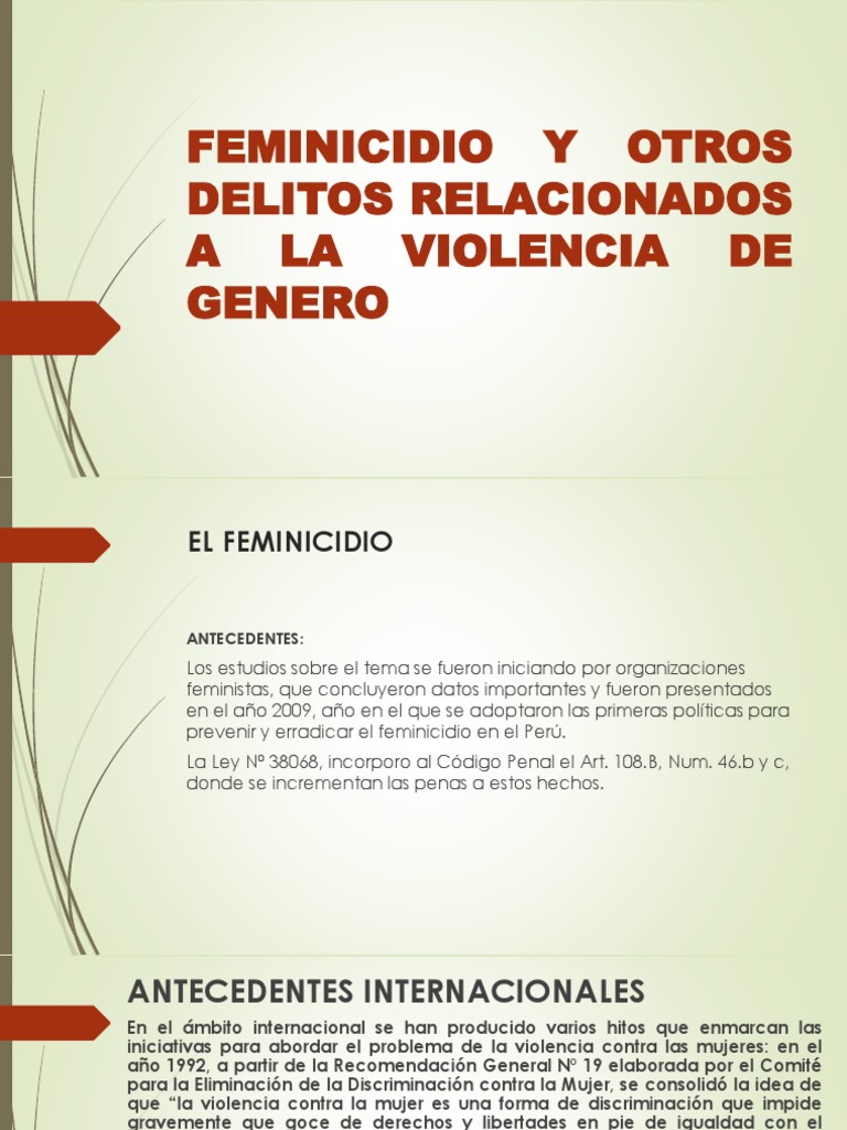 Antecedentes del feminicidio en Perú | PDF | La violencia contra las ...