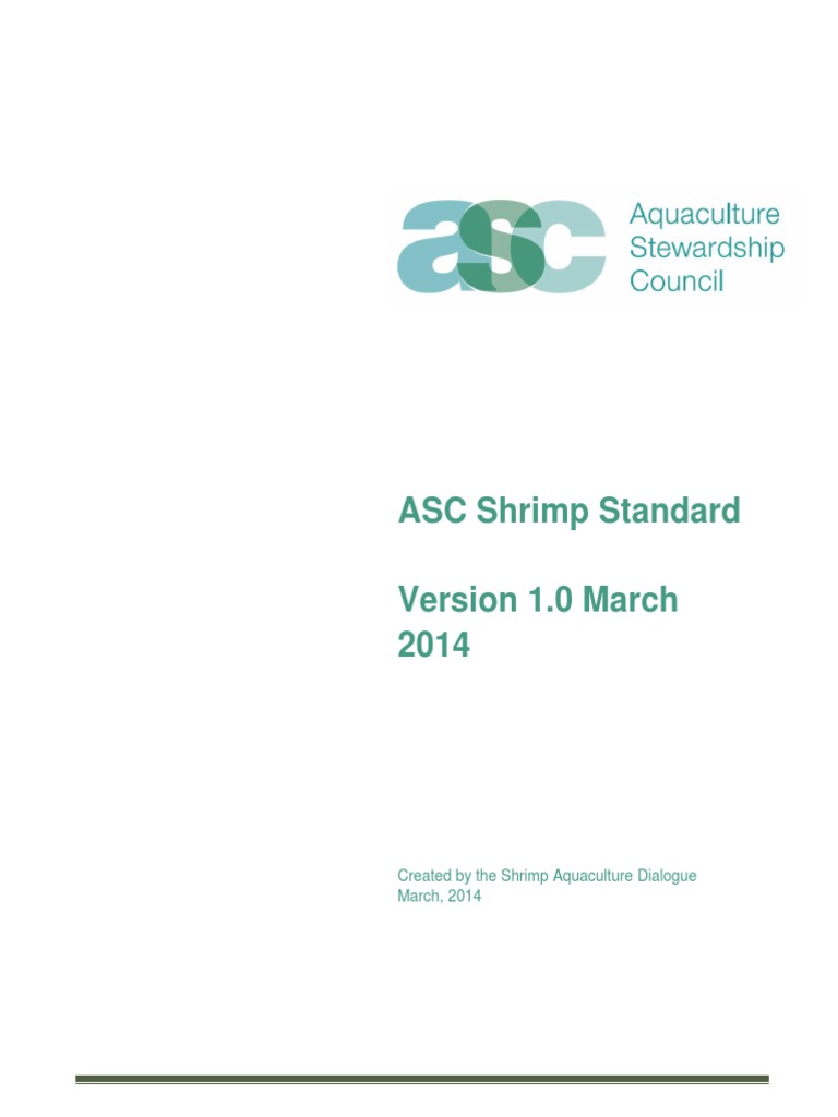 ASC Shrimp Standard Overview 2014 | PDF | Aquaculture | Biodiversity