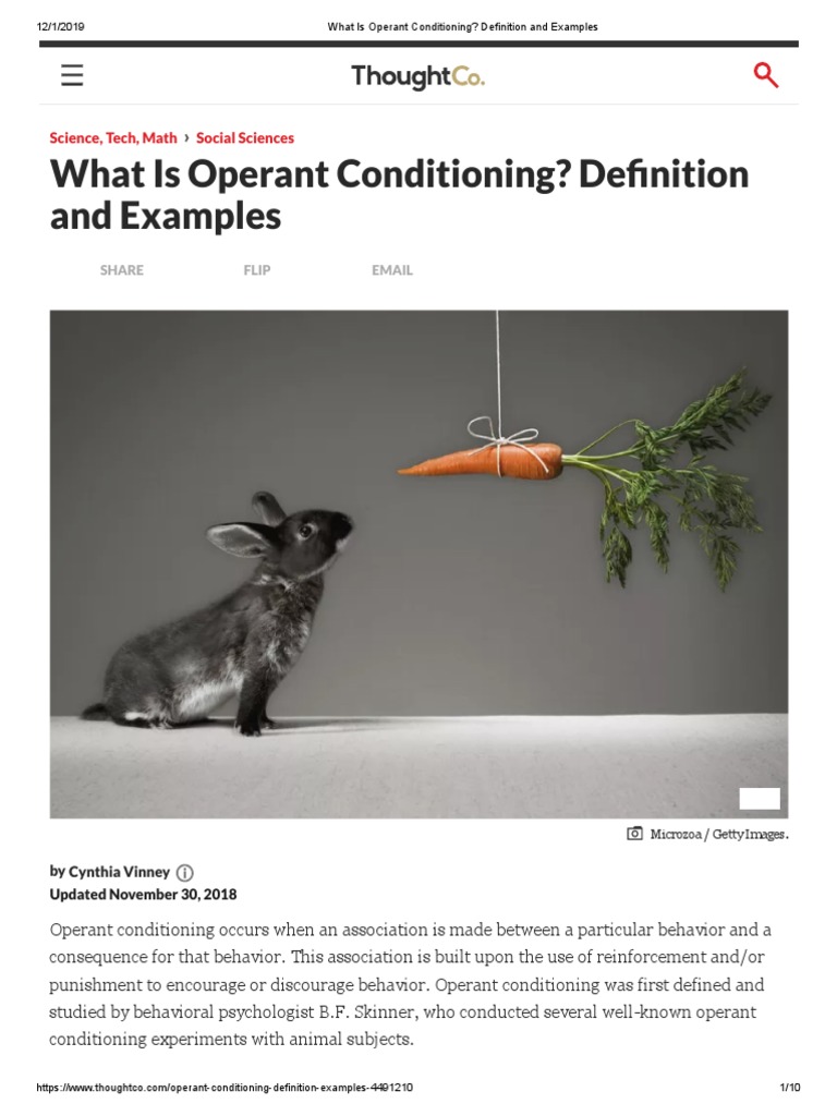 Operant Conditioning: Definition & Examples | PDF | Reinforcement ...