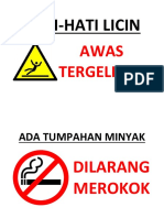 HSE SIGN Hati2 Licin & Dilarang Merokok