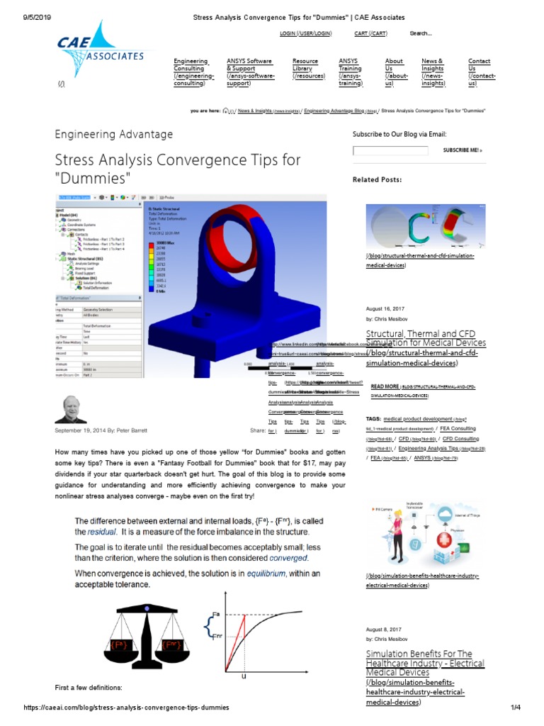 Stress Analysis Convergence Tips For Dummies CAE Associates PDF