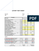 Retort Test Sheet