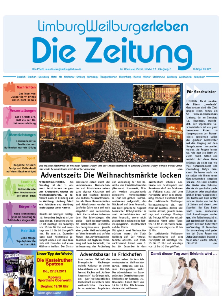 Limburg-Weilburg Erleben / KW 47 / 26.11.2010 / Die Zeitung Als E-Paper