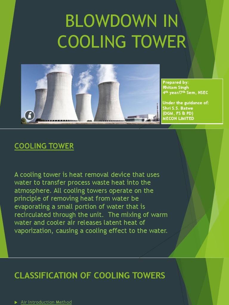 Blowdown in Cooling Tower PDF Evaporation Water