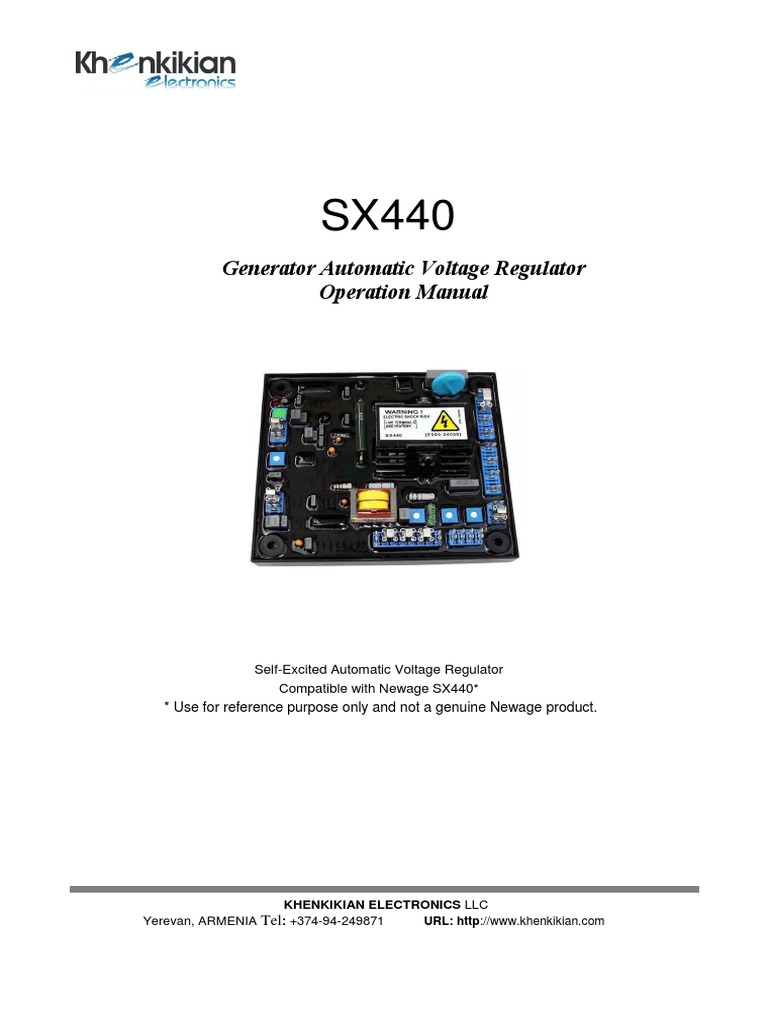 SX440 Manual en | PDF | Electric Generator | Voltage