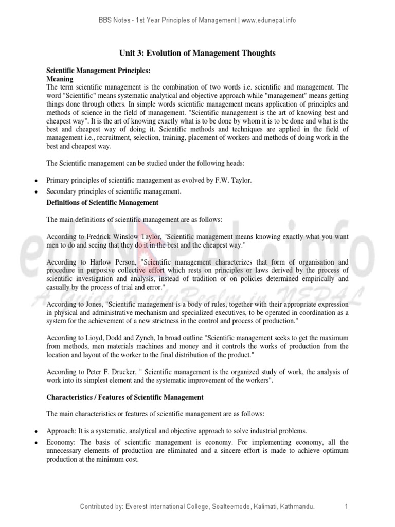 3 Evolution of Management Thoughts PDF | PDF | System | Operations Research
