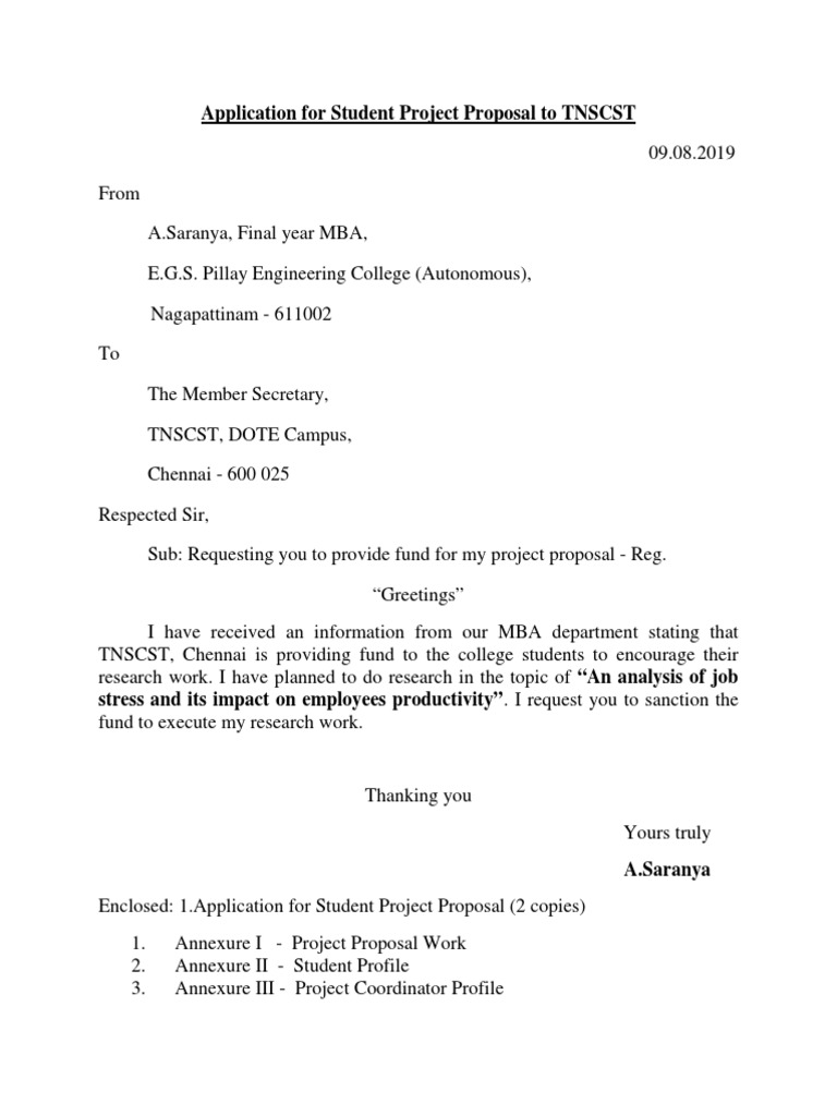 TNSCST Student Project Proposal Request | PDF