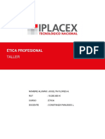 TRABAJO TALLER DE ÉTICA PROFESIONAL IPLACEX 