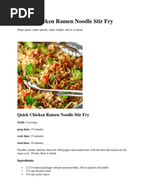 Quick Chicken Ramen Noodle Stir Fry