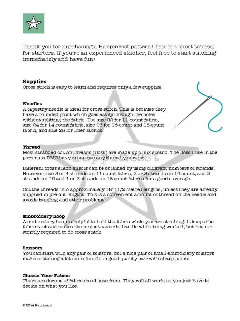 Crossstitchtutorial | PDF | Surgical Suture | Embroidery