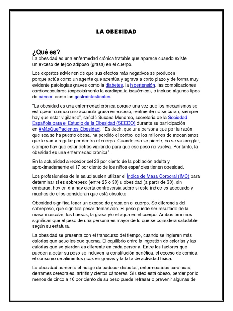 Causas y prevención de la obesidad | PDF | Obesidad | Dieta