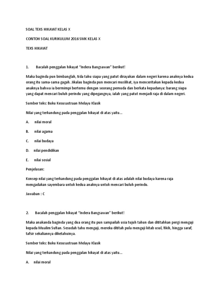 Soal Teks Hikay Doc
