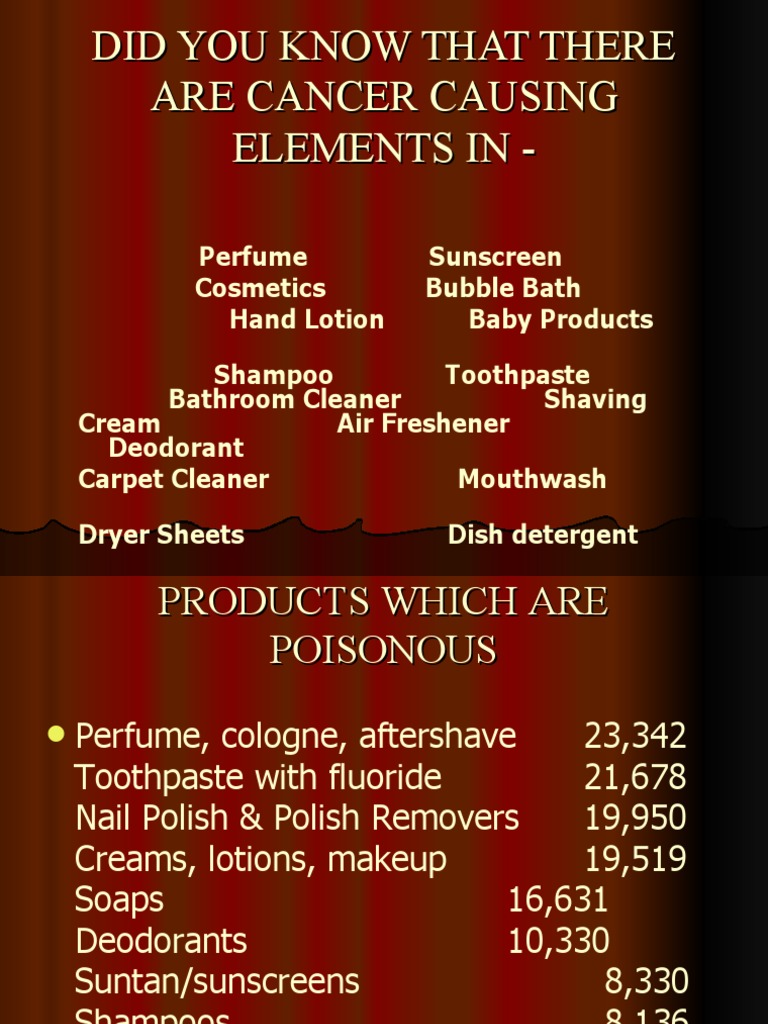 Toxic Ingredients in Personal Care Products | PDF | Cosmetics | Food ...