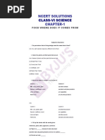 Ncert Solutions Class 6 Science Chapter 1 Food Where Does It Come From PDF