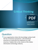 Critical Thinking - Sales