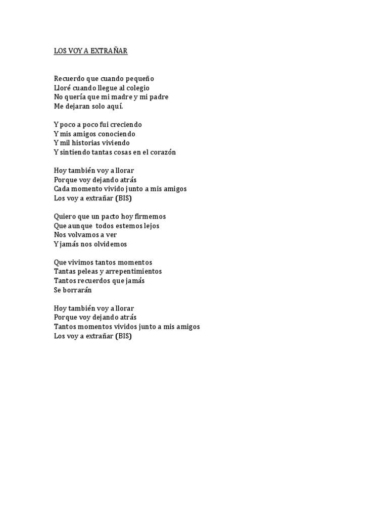 Cancion De Despedida 6º Pdf
