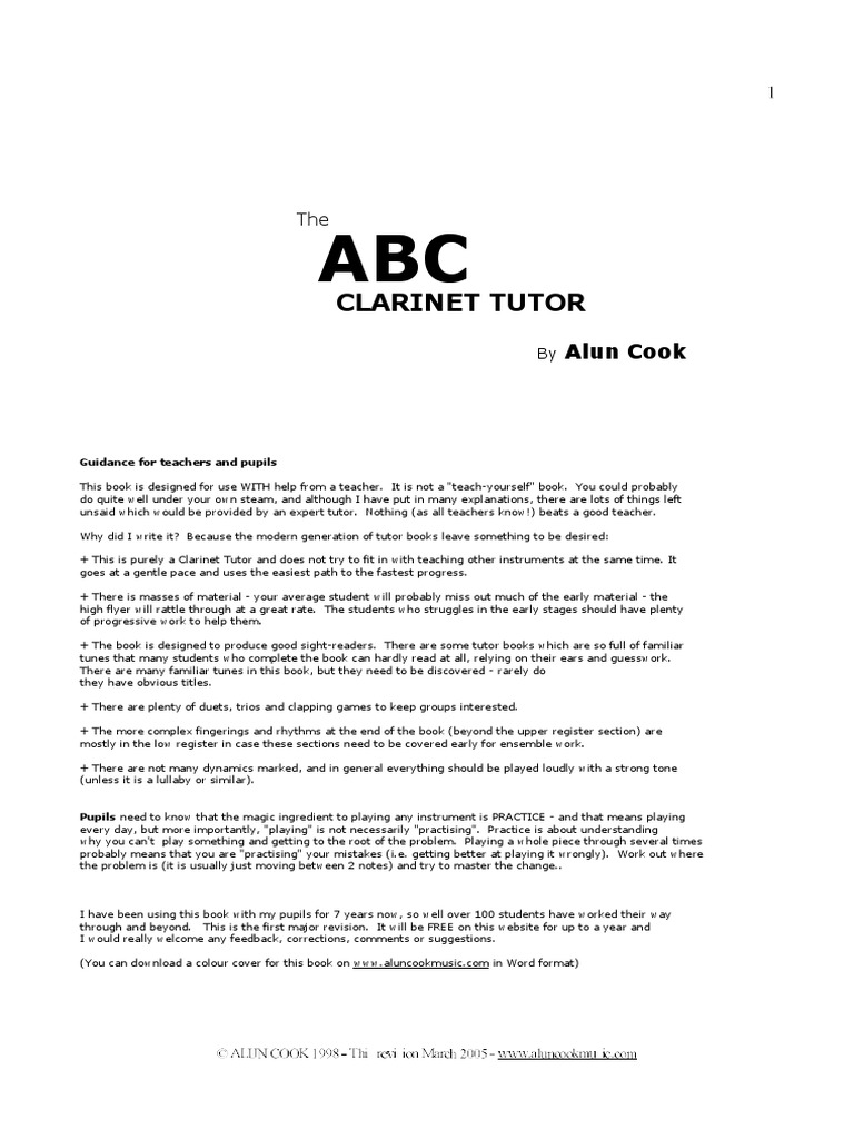 ABC Tutor by Alun Cook PDF Tempo Notation