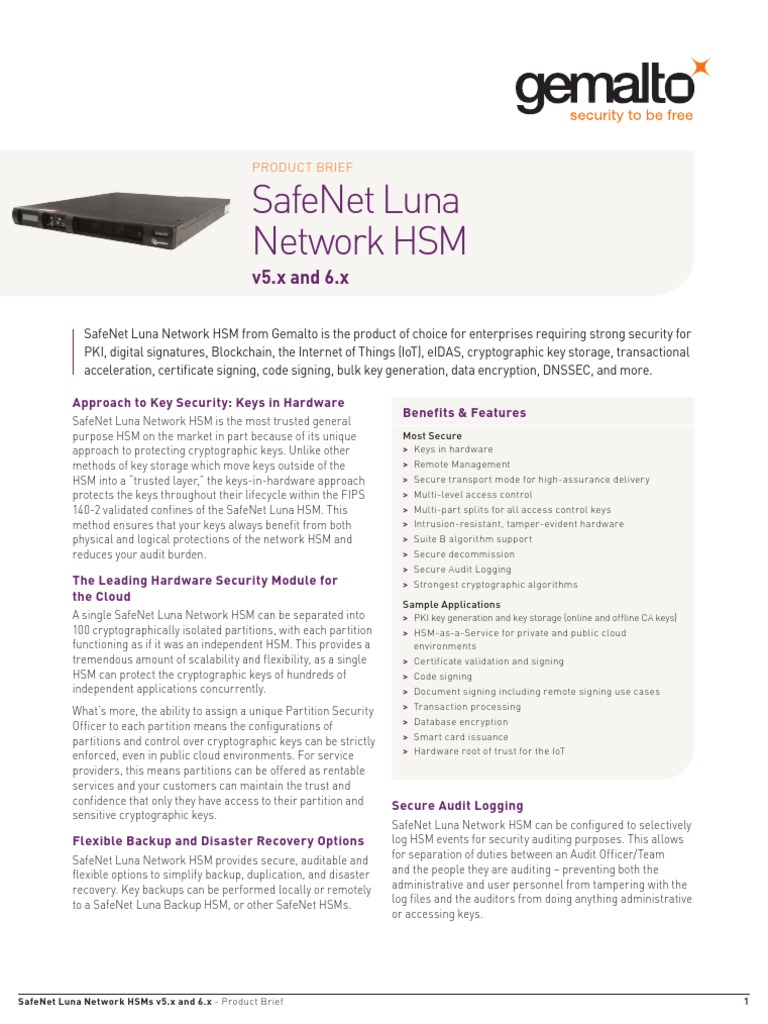 Safenet Luna Network HSM v5 v6 PDF | PDF | Key (Cryptography) | Security  Technology