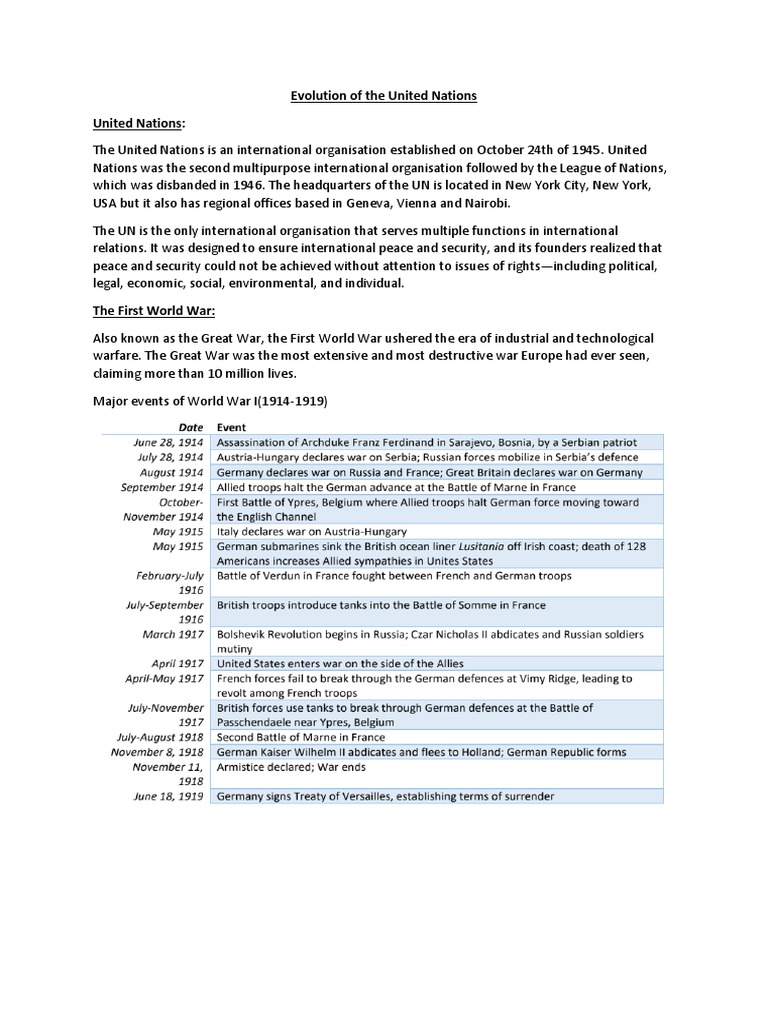 Evolution of the United Nations | PDF | United Nations | International ...