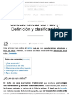 8 CARACTERISTICAS DEL MITO - Definición, Ejemplos y Clasificación PDF