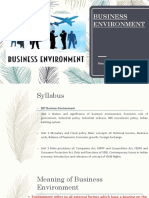 BUSINESS ENVIRONMENT NATURE & SIGNIFICANCE