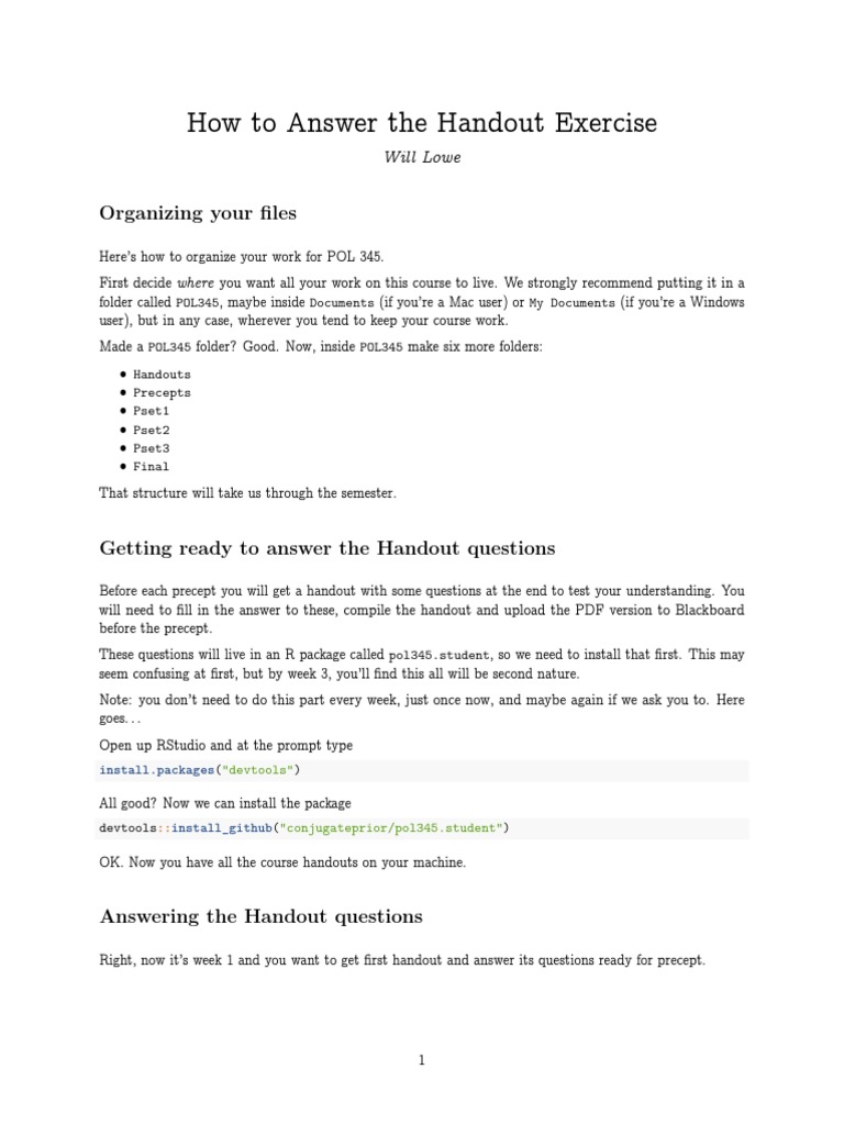 How To Answer The Handout Exercise PDF | PDF | Directory (Computing ...