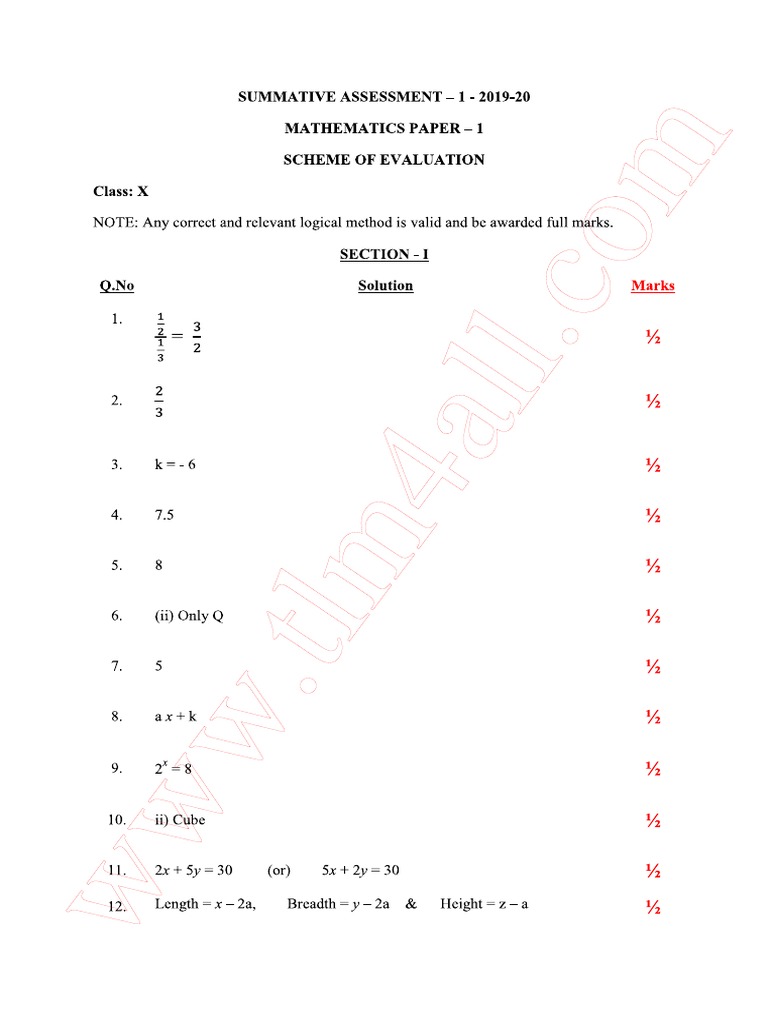 tlm4all@SA-1 Maths Key 6 - To - 10 Classes | PDF | Elementary ...