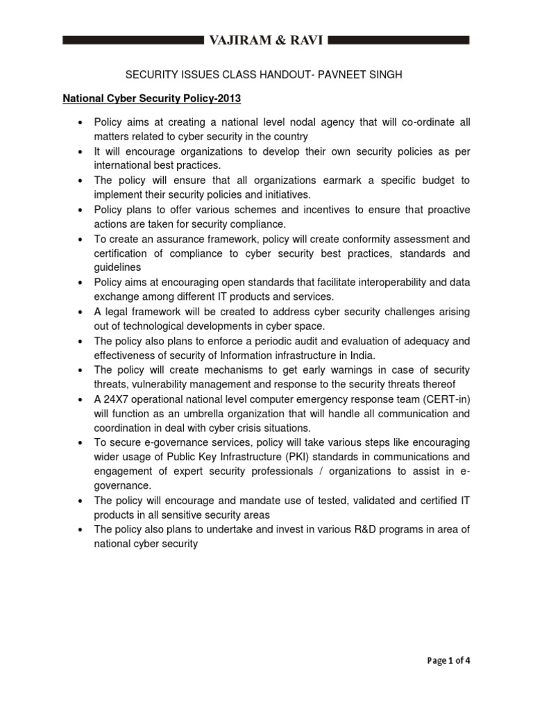 Handout On Security Issues Class 5 by MR Pavneet Singh PDF | PDF ...